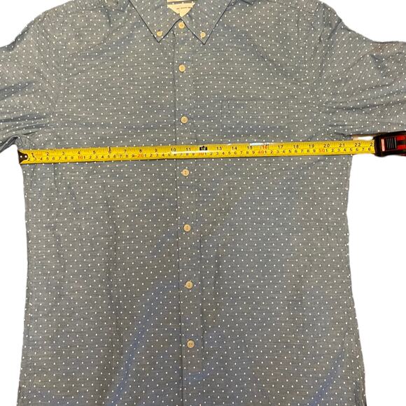 Goodthreads Blue White Cotton Slim Button Front Shirt Large - Picture 4 of 4
